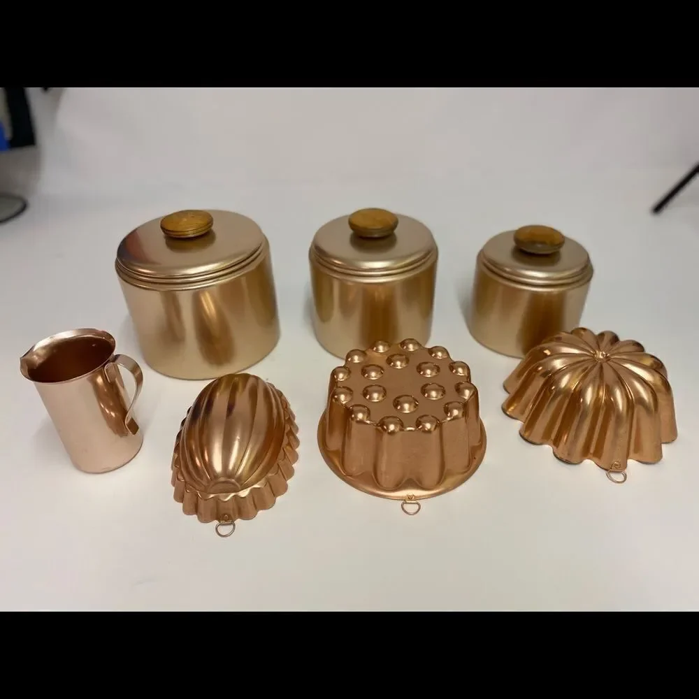 Vintage Rose‎ Gold Kitchen Canister Set & Accra